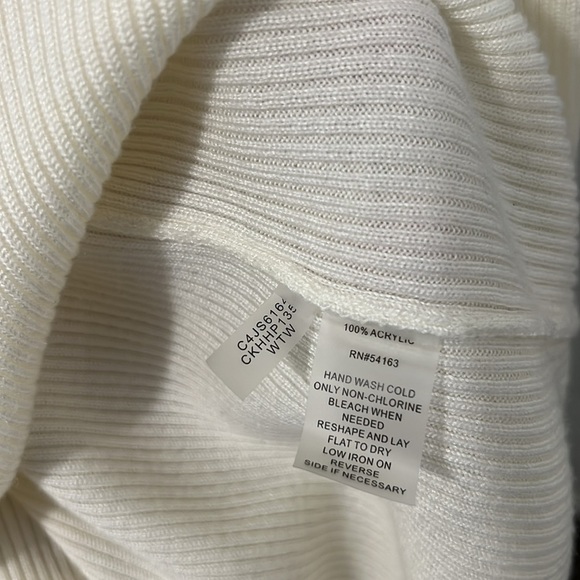Calvin Klein Women's Zip-Up Cream Cardigan - Picture 7 of 7